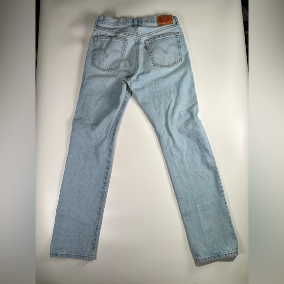Levi’s 501 women’s straight leg denim jeans rigid fit distressed repair W28 L32 - Picture 4 of 10